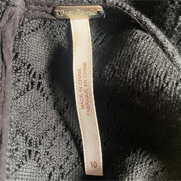 Free People Lace Daisy Eyelet Waist Cut Out Mini Dress-Black-Size 10-GUC - Picture 7 of 9